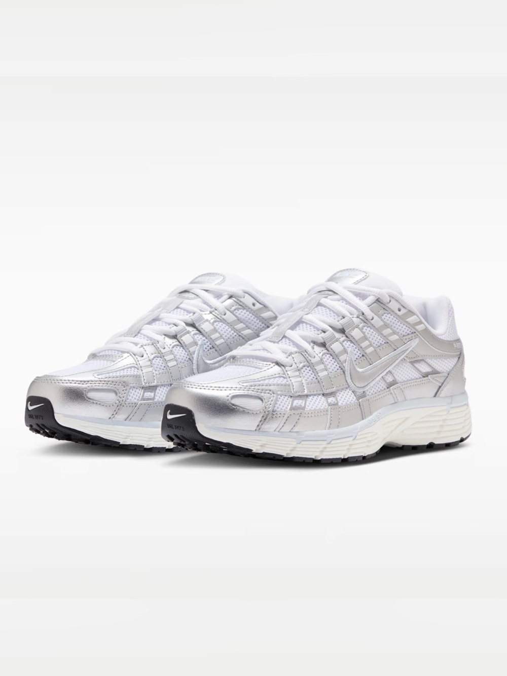 Nike P-6000 Shoes White Silver Size 6.5Y or Women’s Size 8